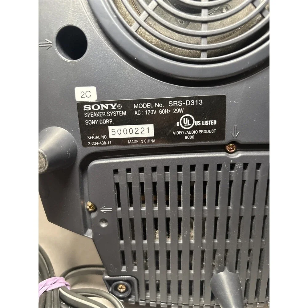 Sony SRS-D313 Active Speaker System Computer Speakers w/ Amplifier & Subwoofer￼